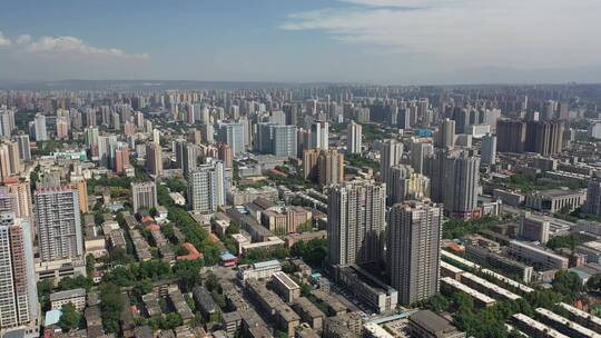 西安城市高楼建筑地标繁华风光航拍