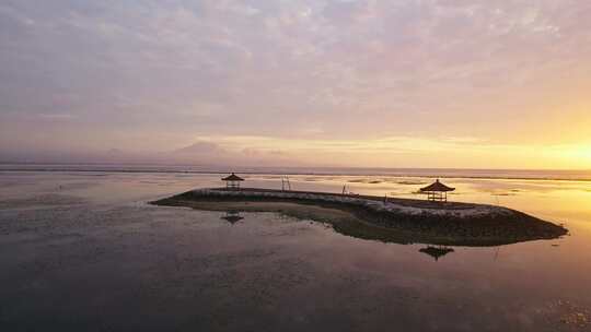 海，黎明，日出，巴厘岛