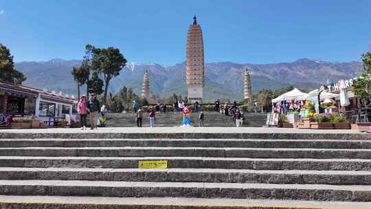 大理古城崇圣寺三塔4k航拍