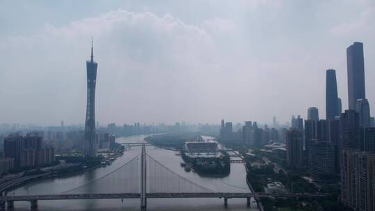 4k 航拍广州城市景观全景
