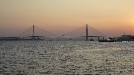 汕头内海湾夕阳