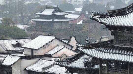 古镇雪景浙江盐官古镇初雪