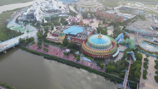 上海海昌海洋公园动物海洋馆游乐园4K航拍