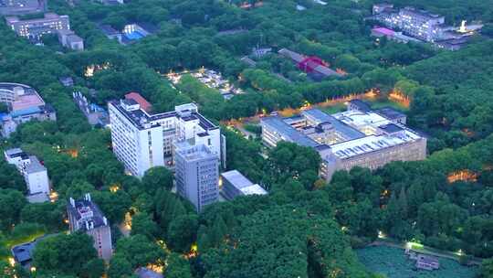 湖北武汉华中科技大学航拍校园风景风光美景