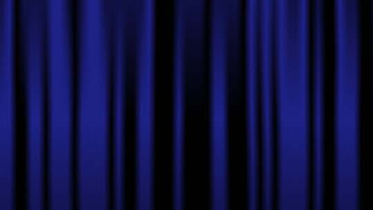蓝色舞台窗帘的下垂动画背景