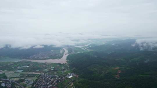 浙江宁波宁海山村航拍