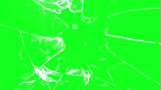 绿幕玻璃破碎动画视频素材模板下载