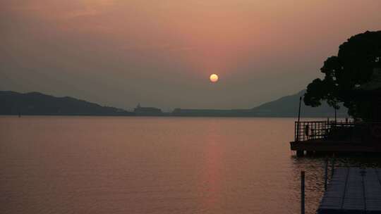 宁波东钱湖傍晚风光