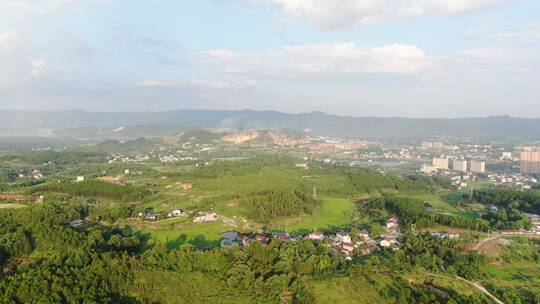 航拍乡村田园农业种植农田