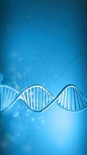 蓝色背景下DNA链的旋转模型