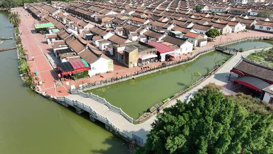 漳州龙海市埭美古村闽南古民居群古厝航拍