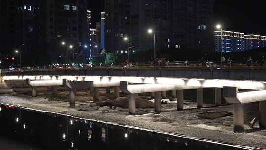 文成县河流夜景视频素材模板下载