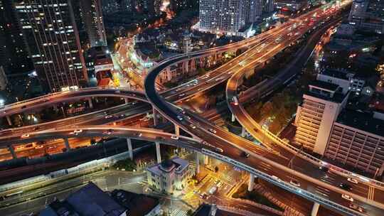 青岛高架路夜景青岛交通