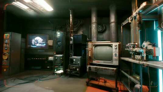 科技感实验室设备场景