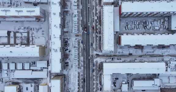 孙吴市冬季雪景航拍空镜