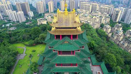 重庆鸿恩寺阁楼航拍