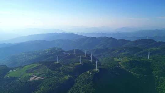 四川省广元市黑石坡新能源风力发电风车旅游