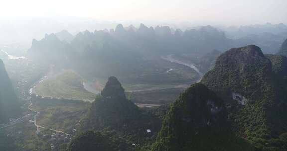 桂林山水航拍桂林阳朔航拍