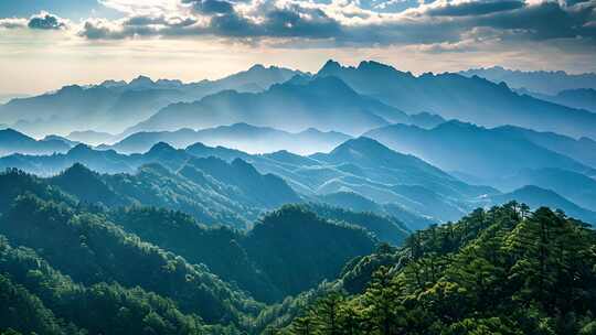 云山雾绕 山峦 山峦起伏