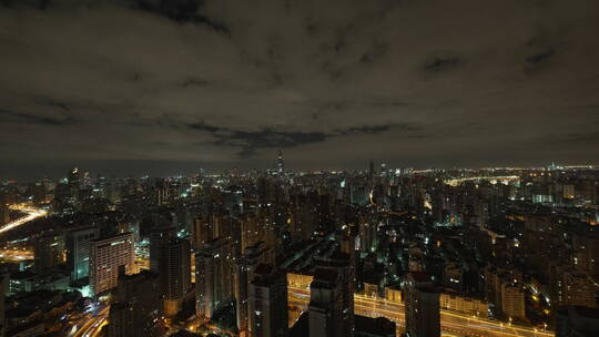 上海夜景延时,城市夜景延时,