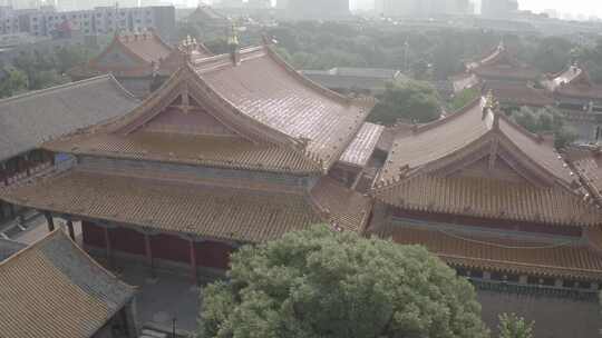 航拍内蒙古呼和浩特市玉泉区大召无量寺