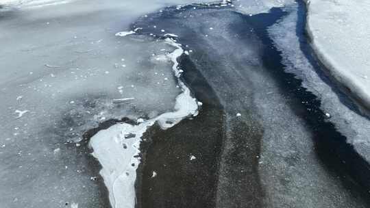 大兴安岭自然风光春天开河雪景