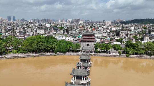 广东潮州广济桥历史文化古建筑航拍