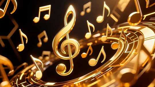 360度循环金色音符4K