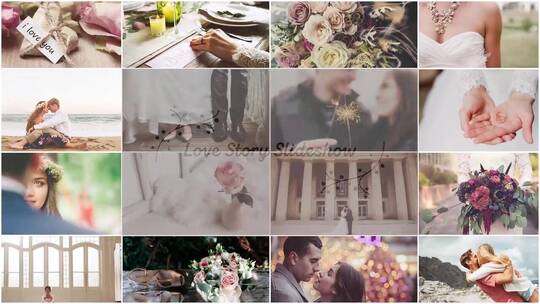 浪漫唯美相册写真婚礼片场AE模板AE视频素材教程下载