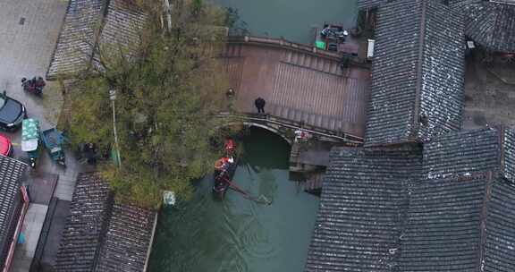 浙江绍兴安昌古镇航拍