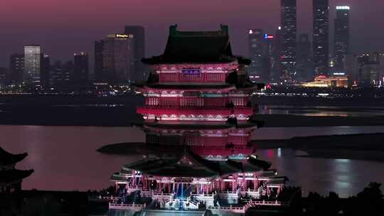 江西南昌滕王阁城市建筑风光航拍