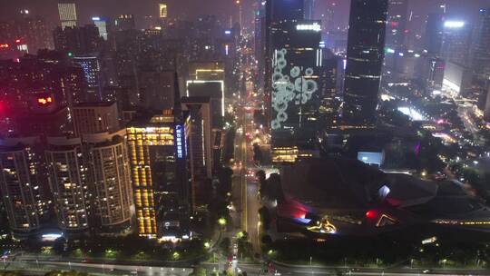 2022广州珠江新城夜景天环广场猎德大桥灯光视频素材模板下载
