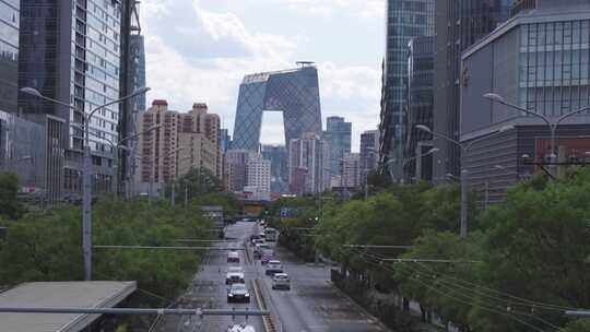 北京朝阳路中央电视台视频素材模板下载