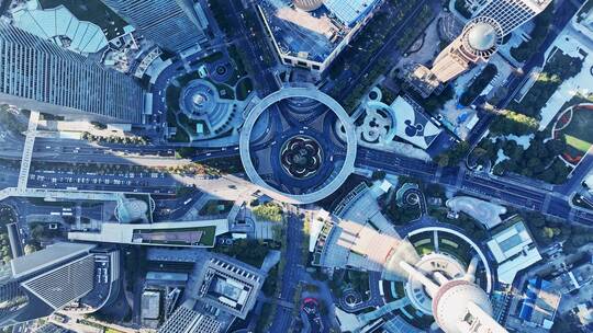 陆家嘴环岛俯拍风光