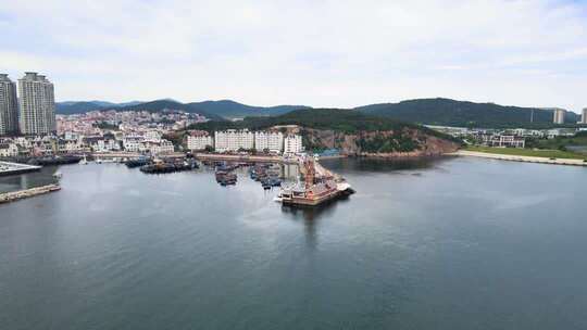 5A风景区大连老虎滩渔人码头航拍合集4K