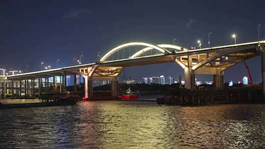 温州瓯江大桥夜景视频素材模板下载