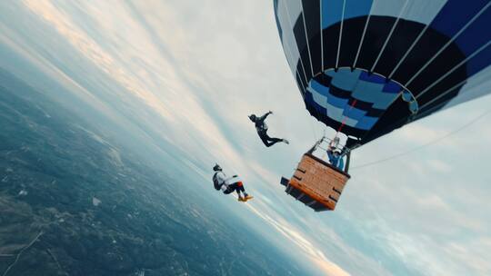 热气球跳伞fpv拍摄视频素材模板下载