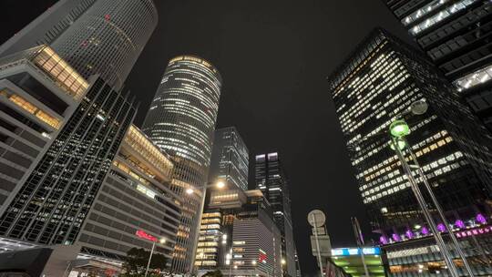 无人机 夜景 航拍 城市 延时