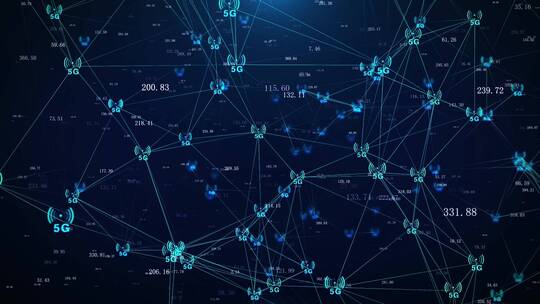 5g 网络信号节点连线视频素材模板下载