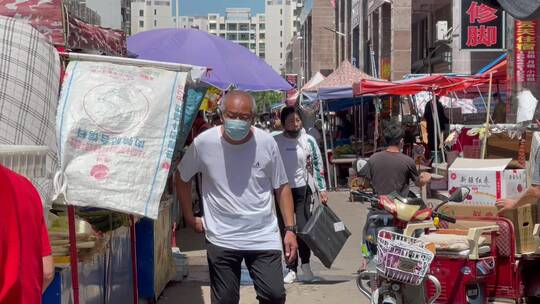 户外露天菜市场视频素材模板下载