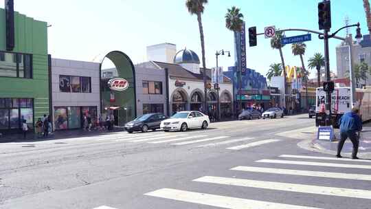 加州好莱坞街景空镜
