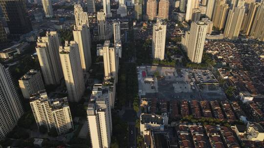 上海黄浦区淮海中路全景4K航拍