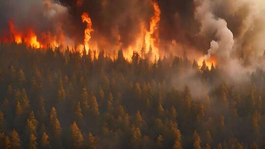 森林火灾 大火烧山 森林大火 自然灾害