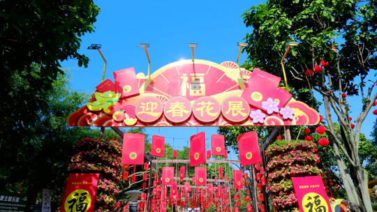 南方春节过年街头灯笼装饰节日气氛视频素材模板下载