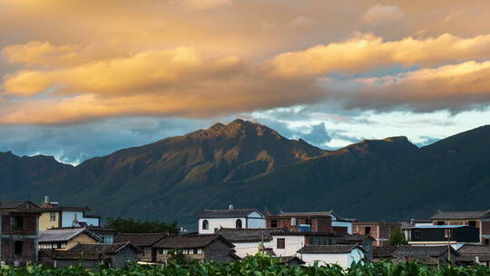 【延时】日落晚霞 乡村高山光影变化