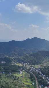 竖屏航拍丘陵山川农田山脉