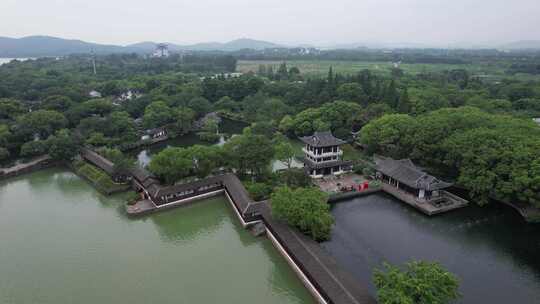 江苏无锡蠡园4A景区航拍