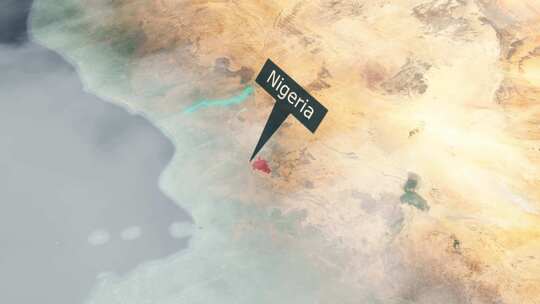 尼日利亚地图-云效应视频素材模板下载