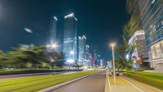 南京河西cbd夜景车流大范围