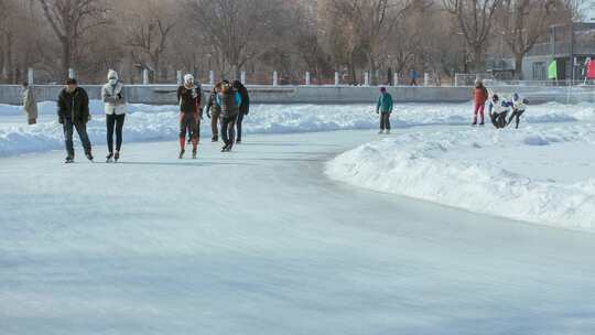 冰雪运动滑冰溜冰东北冬季